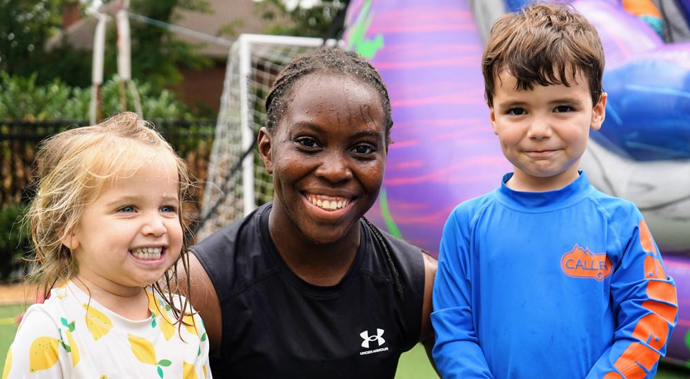 CIT and PreK kids smiling outdoors